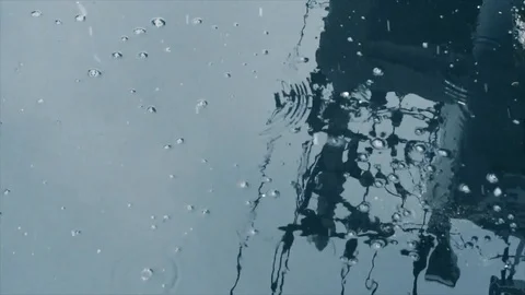 Snowflakes snowing water spring Stock Footage 98677166
