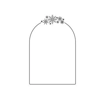 Snowflakes thin minimalist frame simple hand drawn vector outline illustratio Illustrazione stock