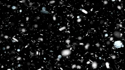 Snowflakes Transition falling on black background Stock Footage 171052984