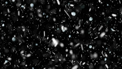 Snowflakes Transition falling on black background Stock Footage 171053004