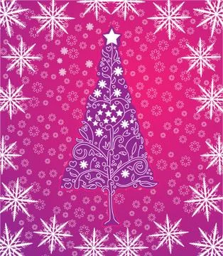 Snowflakes tree Stock Illustration
