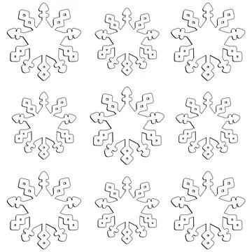 Snowflakes. Vector black and white coloring page Stock Illustration