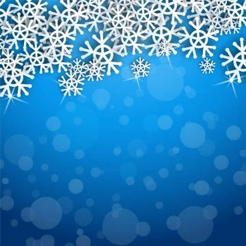 Snowflakes vector card with blue background Stock Illustration