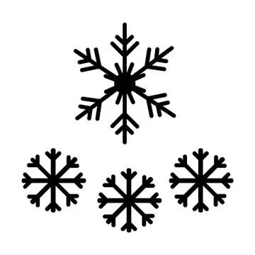 Snowflakes vector Icon. Flat logo of snowflake isolated on white background. Stock Illustration