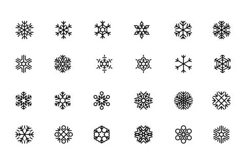 SnowFlakes Vector Icons Stock Illustration