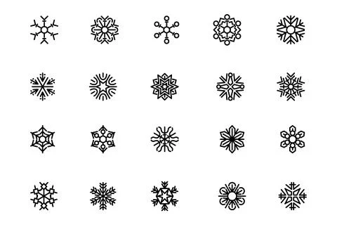 SnowFlakes Vector Icons Pack Stock Illustration