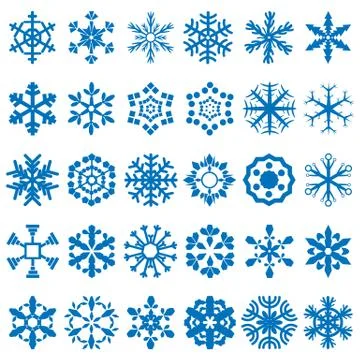 Snowflakes vector set Stock Illustration