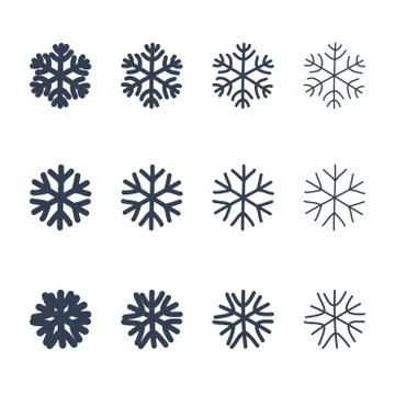 Snowflakes vector set Stock Illustration