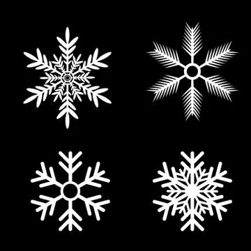Snowflakes vector set. white snow flake icon set Stock Illustration