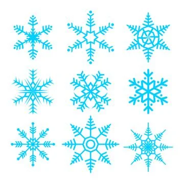 Snowflakes Vector Symbol Vector Illustration Set Stock Illustration