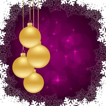 Snowflakes violet frames Stock Illustration