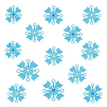 Snowflakes on white background Illustrazione stock
