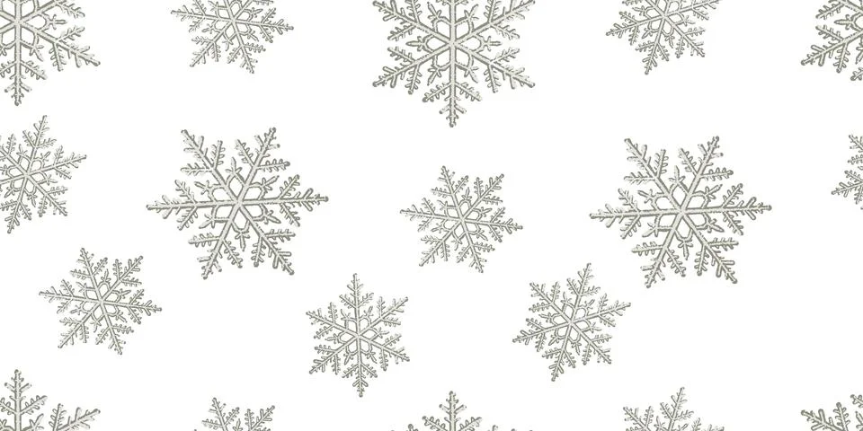 Snowflakes on a white background. Seamless pattern with snowflakes. Vector Stock Illustration