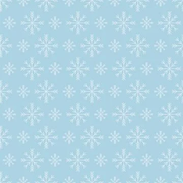 Snowflakes. White crystals. Seamless vector pattern. Blue background. イラスト素材