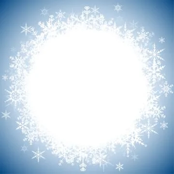 Snowflakes with white empty center Stock Illustration