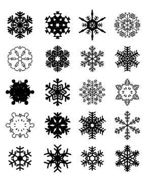 Snowflakes on a white Stock Illustration