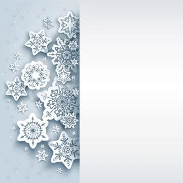 Snowflakes winter background card Stock Illustration