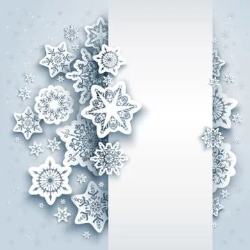 Snowflakes winter background frame Stock Illustration