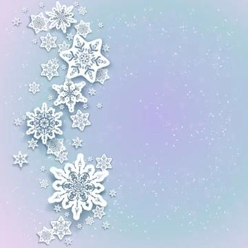Snowflakes winter background Stock Illustration