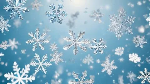 Snowflakes with winter blue Background Stock Illustration