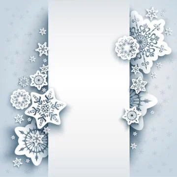 Snowflakes winter cut Stock Illustration