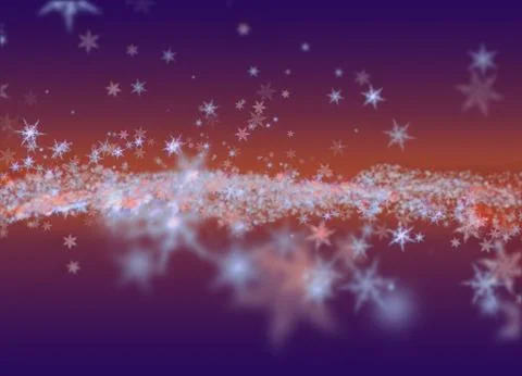 Snowflakes winter field cloud background. Happy new year, Christmas theme blu Stock Illustration