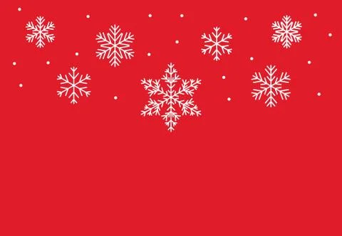 Snowflakes winter red background. Vector illustration. Stock Illustration
