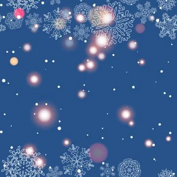 Snowflakes winter seamless border, seamless texture, endless pattern Stock Illustration