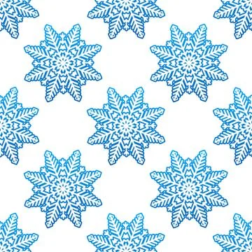 Snowflakes winter seamless pattern background Stock Illustration