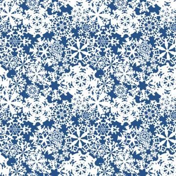 Snowflakes winter seamless texture, endless pattern Stock Illustration