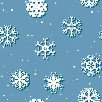 Snowflakes winter seamless texture, endless pattern Stock Illustration