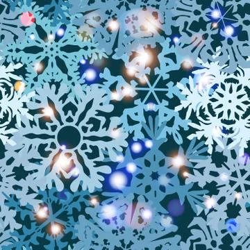 Snowflakes winter seamless texture, endless pattern Stock Illustration