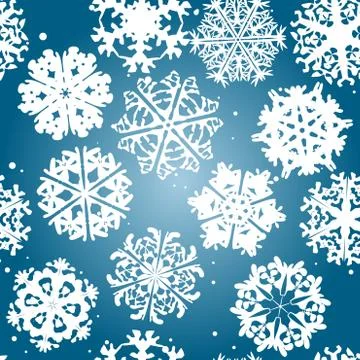 Snowflakes winter seamless texture, endless pattern Stock Illustration