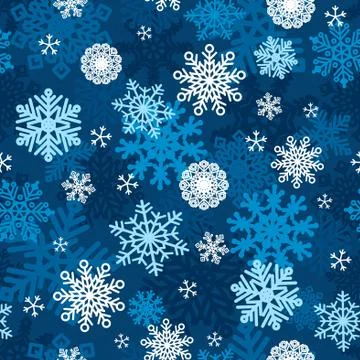Snowflakes Winter Wallpaper Seamless Pattern Stock Illustration