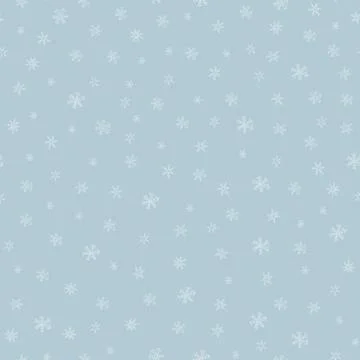 Snowflkes seamless pattern. Hand drawn vector illustration. Illustrazione stock