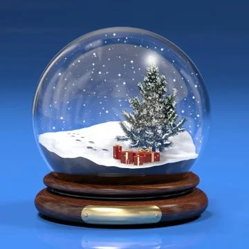 Snowglobe with footprints Stock Illustration