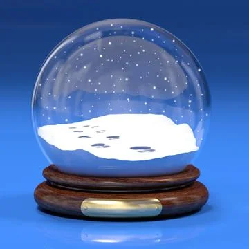 Snowglobe with footprints Stock Illustration