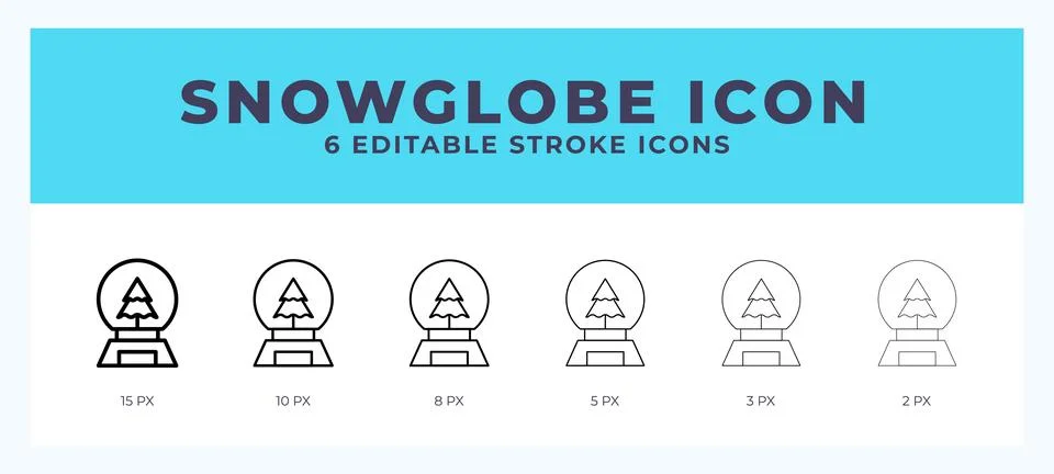 Snowglobe icon with different stroke. Vector illustration. 스톡 일러스트