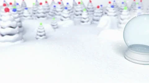 Snowglobe snow forest background Stock Footage 8992579