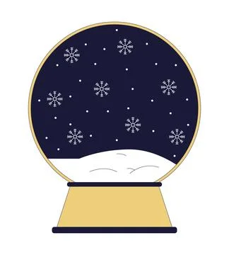 Snowglobe winter snowflakes fall 2D linear cartoon object イラスト素材