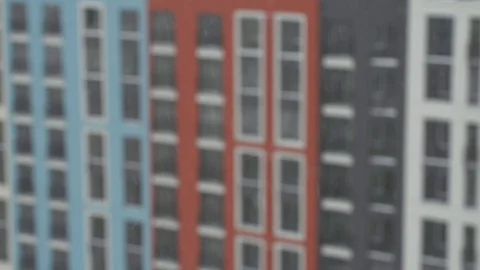Snowing against building blurred Stock Footage 103112902