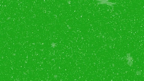 Snowing animation on green background Stock Footage 100051046