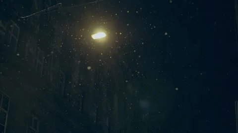 Snowing City Night Light Video stock 195220653