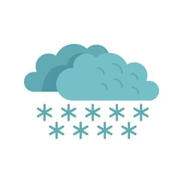 Snowing cloud icon flat vector. Rain forecast イラスト素材