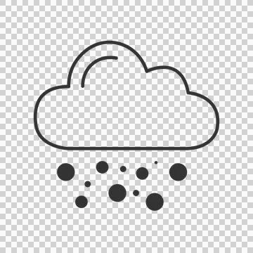 Snowing cloud icon for weather forecast and climate UI design Stock Illustration