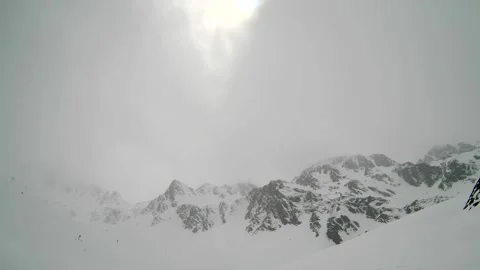 Snowing in a high mountain landscape Video stock 146231077