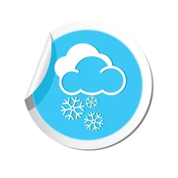 Snowing icon round Stock Illustration
