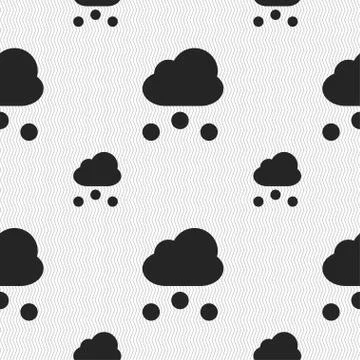 Snowing icon sign. Seamless pattern with geometric texture. Vector Stock Illustration