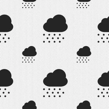 Snowing icon sign. Seamless pattern with geometric texture. Vector Stock Illustration