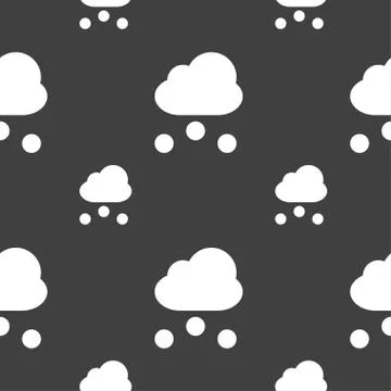 Snowing icon sign. Seamless pattern on a gray background. Vector Illustrazione stock